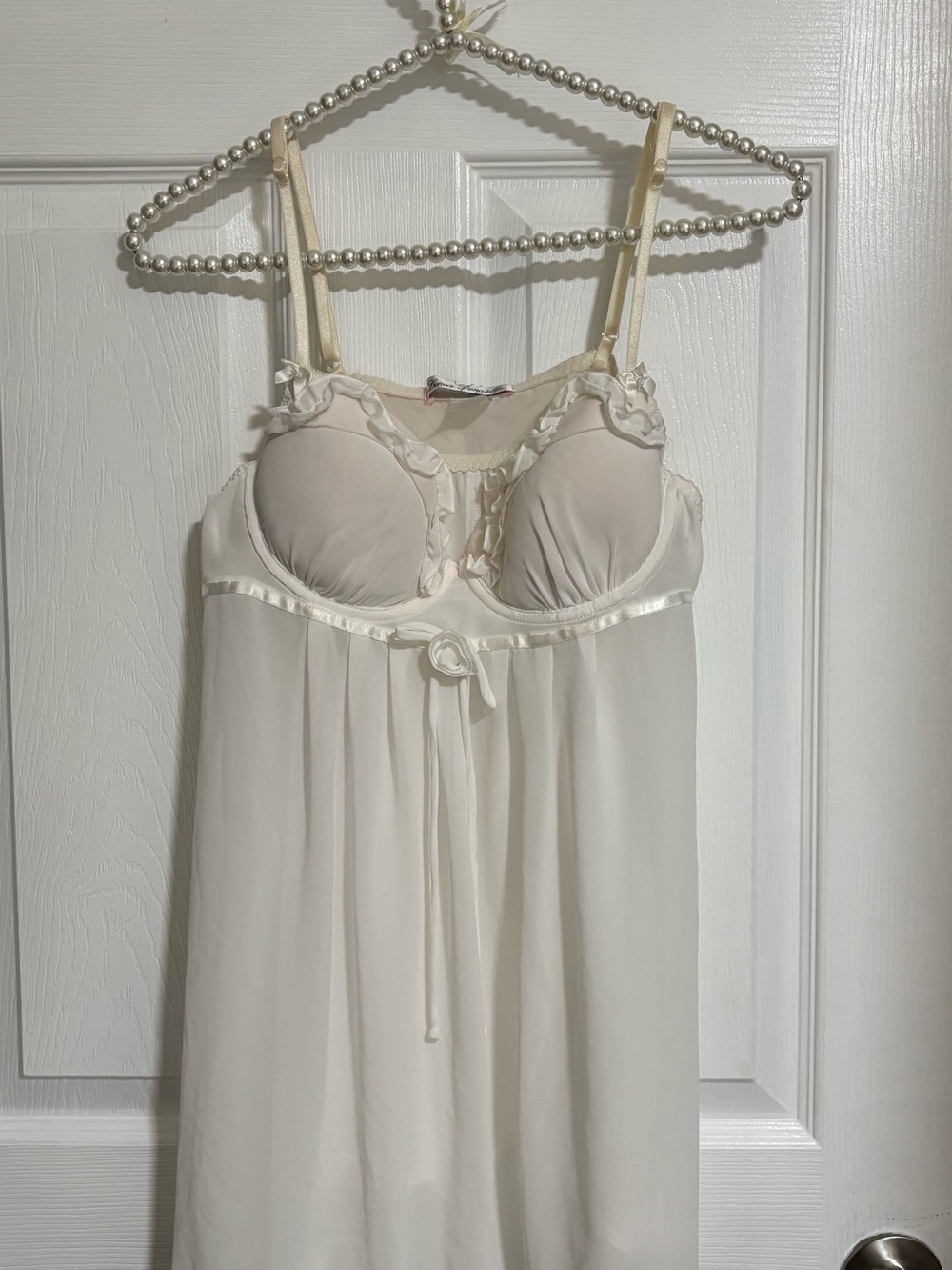 Women's Ivory Satin-Trim Chemise Nightgown